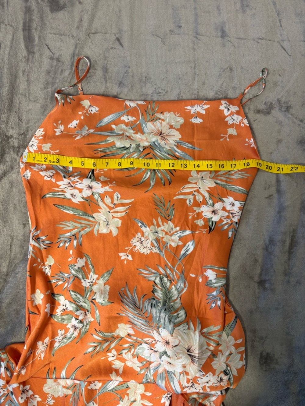 Paper Heart Orange Floral Cowl Neck Slip Midi Dress Resortwear Sz L - Picture 4 of 5